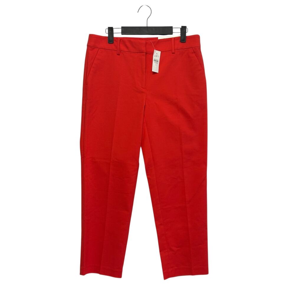 LOFT The Riviera Slim Pants NWT Women's Sz 6 Red Modern Bold Business Dressy